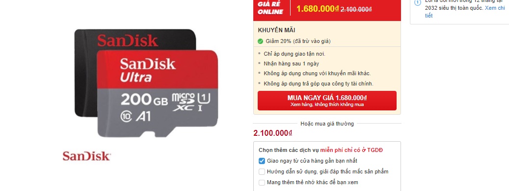 Thẻ nhớ, Thẻ nhớ MicroSD, Thẻ nhớ Thế giới di động, Khuyến mãi, Giảm giá, Sandisk, Transcend, Apacer