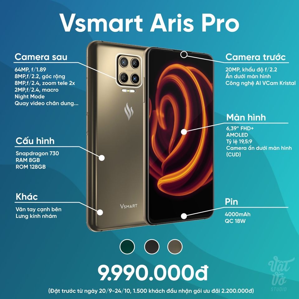 VinSmart Aris Pro, VinSmart Aris, camera dưới màn hình, Ra mắt