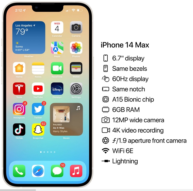 Thông số kỹ thuật iPhone 14