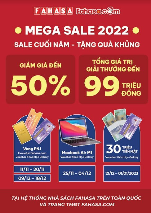 Khuyến mãi, Mega sale 2022, Fahasa