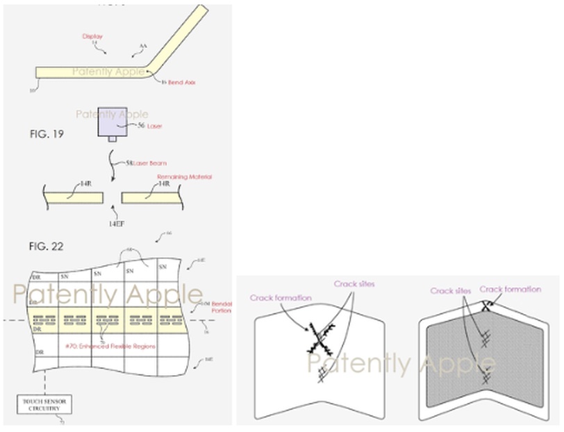 màn hình gập chống nứt, bằng sáng chế, Apple